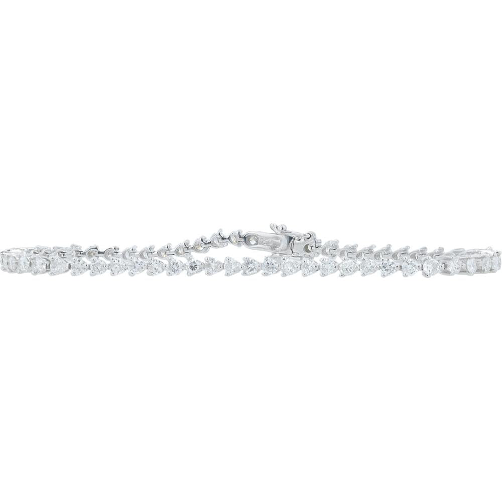 18K White Gold 7" Diamond Tennis Bracelet - 3.00 Carat Total Diamond Weight