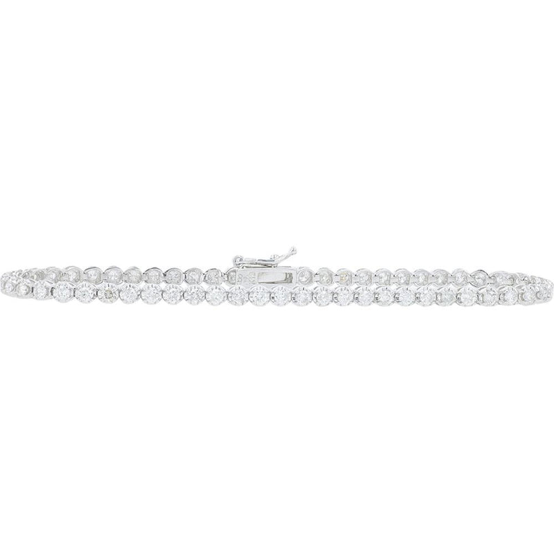 18K White Gold 7 - Inch Tennis Bracelet with 2.00 Carat Total Round Diamonds