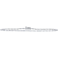 18K White Gold 7-Inch Tennis Bracelet with Prong-Set Baguette Diamonds - 1.16 Carat Total Diamond Weight