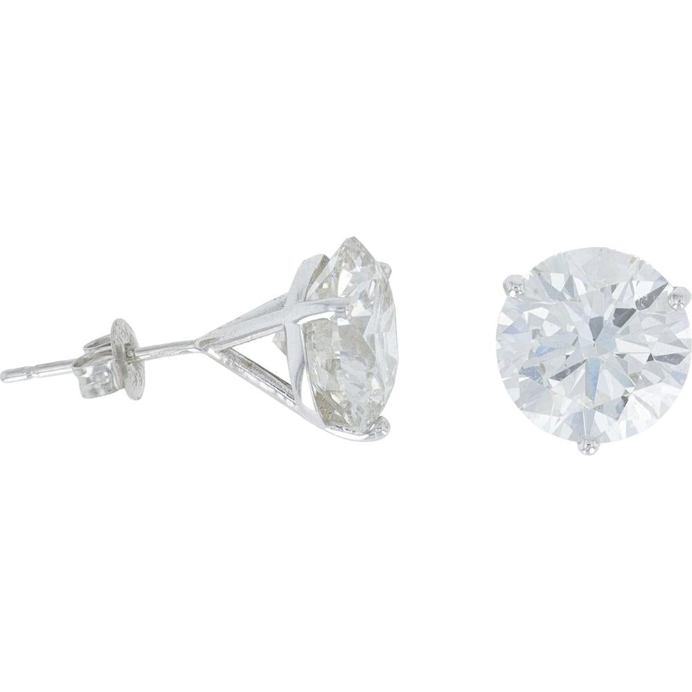 18K White Gold 8 Carat Total Weight Lab Grown Diamond Martini Set Studs - IGI Available