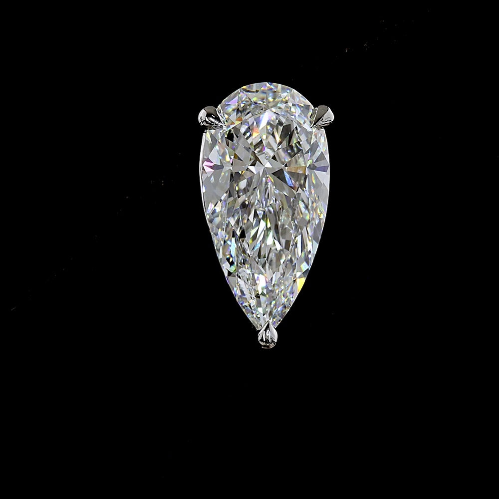 18K White Gold & Platinum Pear Shape Martini Diamond Stud Earrings with Lab Grown F VS1 Diamonds - 11.37 Carat Total Weight - Covaloro Fine Jewelry
