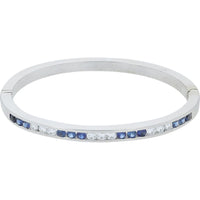 18K White Gold Bangle with 1.50 Carat Sapphires and 1 Carat Diamonds