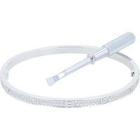 18K White Gold Cartier Love Bangle with Round Diamonds - 0.96 Carats Total Diamond Weight