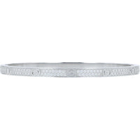 18K White Gold Cartier Love Bangle with Round Diamonds - 0.96 Carats Total Diamond Weight