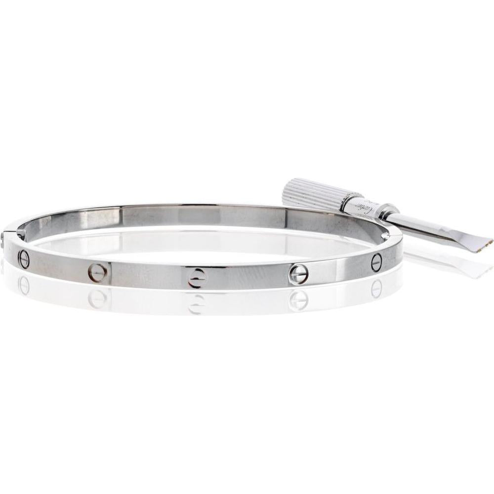 18K White Gold Cartier Love Bracelet - 20.2 Grams, Small Model