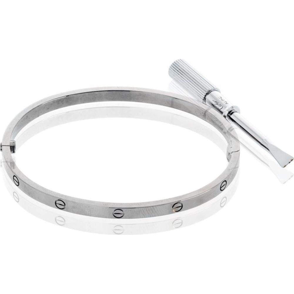 18K White Gold Cartier Love Bracelet - 20.2 Grams, Small Model Size 17