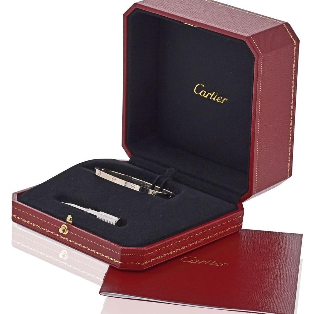 18K White Gold Cartier Love Bracelet - 20.2 Grams, Small Model Size 17