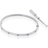 18K White Gold Cartier Love Bracelet - Classic Screw Motif - Size 18 - 21.6 Grams