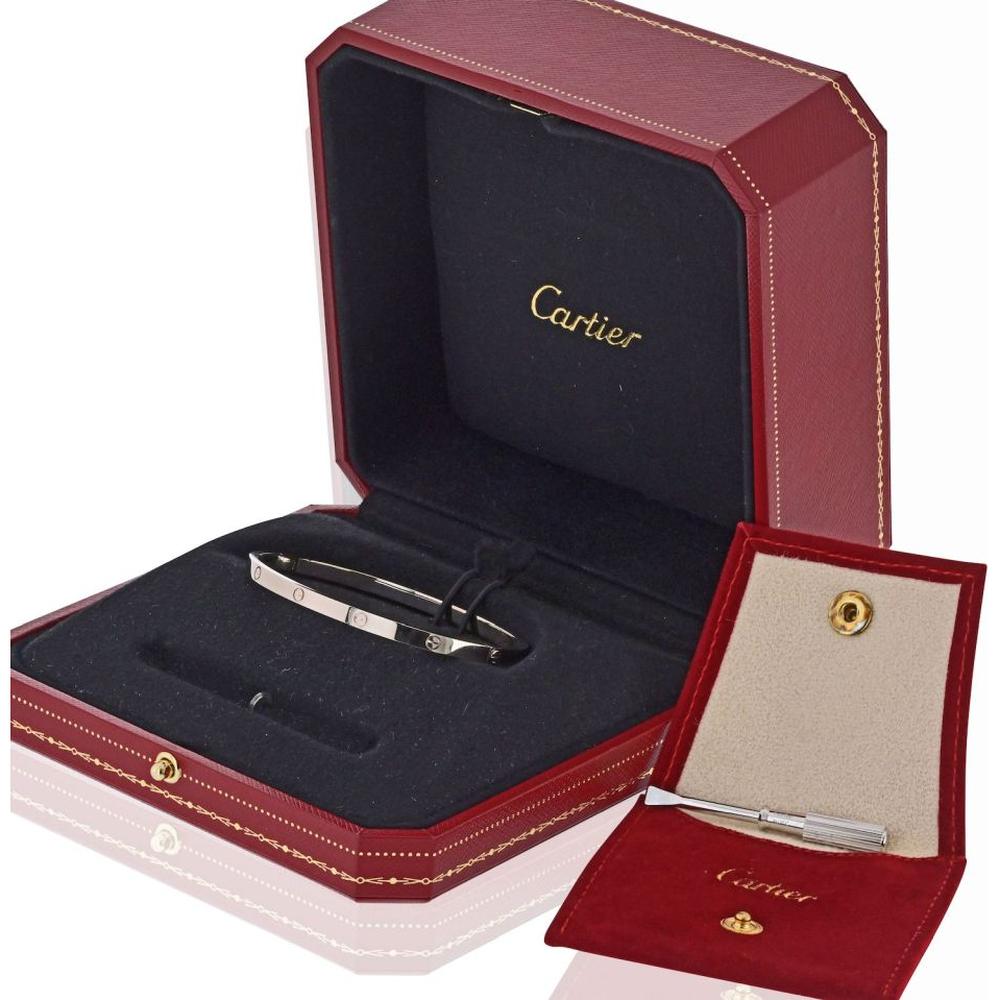 18K White Gold Cartier Love Bracelet - Classic Screw Motif - Size 18 - 21.6 Grams