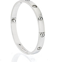 18K White Gold Cartier Love Bracelet with 4 Diamonds - 0.50 Carats Total Diamond Weight