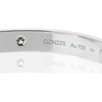 18K White Gold Cartier Love Bracelet with 4 Diamonds - 32.4 Grams of Timeless Elegance