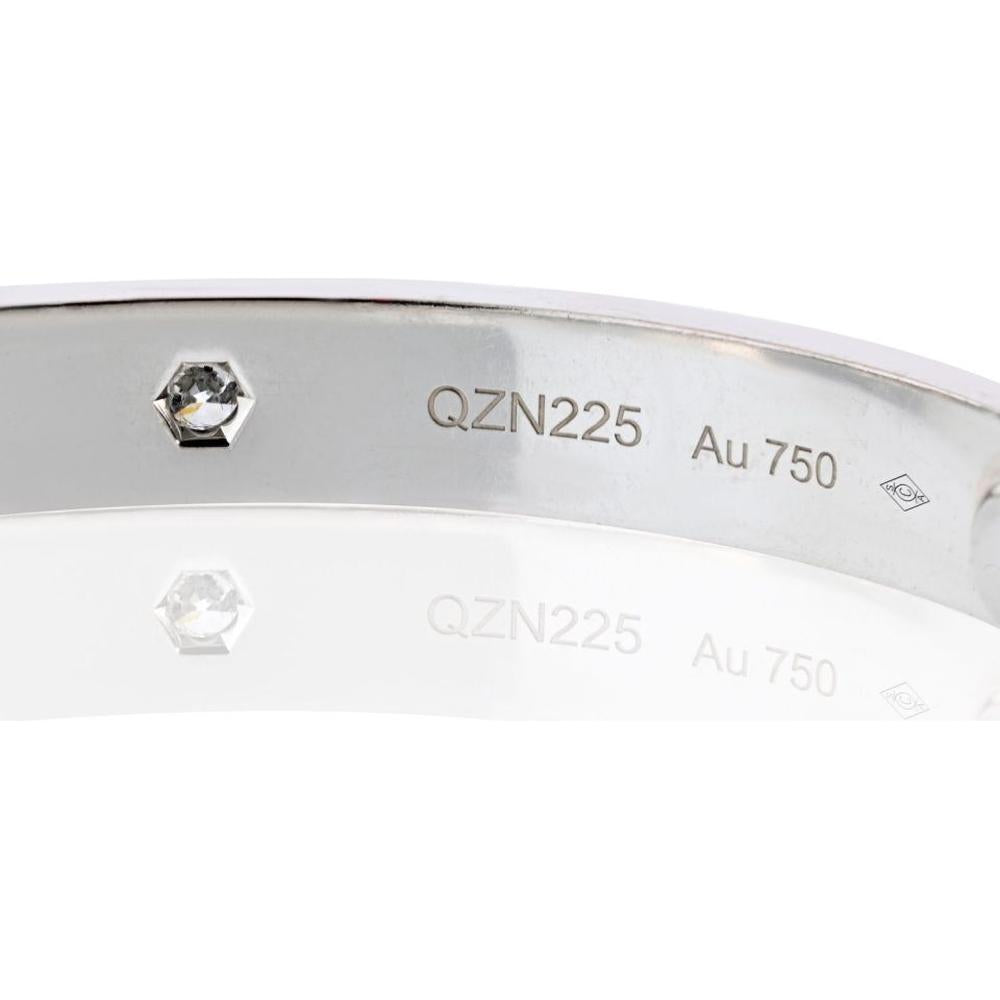 18K White Gold Cartier Love Bracelet with 4 Diamonds - 32.4 Grams of Timeless Elegance