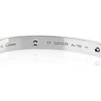 18K White Gold Cartier Love Bracelet with 4 Diamonds - 32.4 Grams of Timeless Elegance