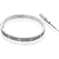 18K White Gold Cartier Love Bracelet with Pavé Diamonds - 53.7g