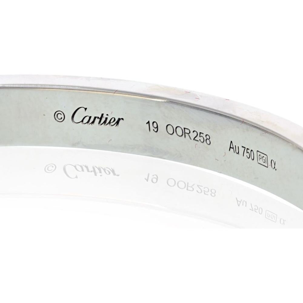 18K White Gold Cartier Love Bracelet with Pavé Diamonds - 53.7g