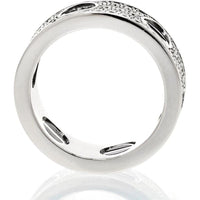 18K White Gold Cartier Love Ring with Black Ceramic Accents - Size EU 49