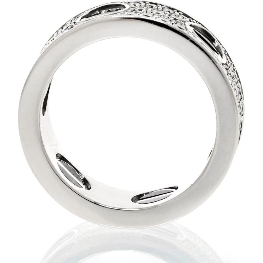 18K White Gold Cartier Love Ring with Black Ceramic Accents - Size EU 49