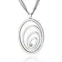 18K White Gold Chopard Happy Spirit Floating Diamond Necklace - 0.30 Carats Total Diamond Weight