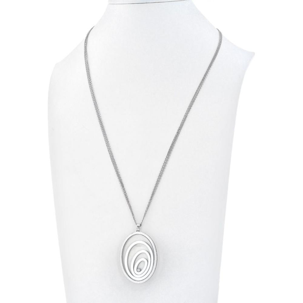 18K White Gold Chopard Happy Spirit Floating Diamond Necklace - 0.30 Carats Total Diamond Weight