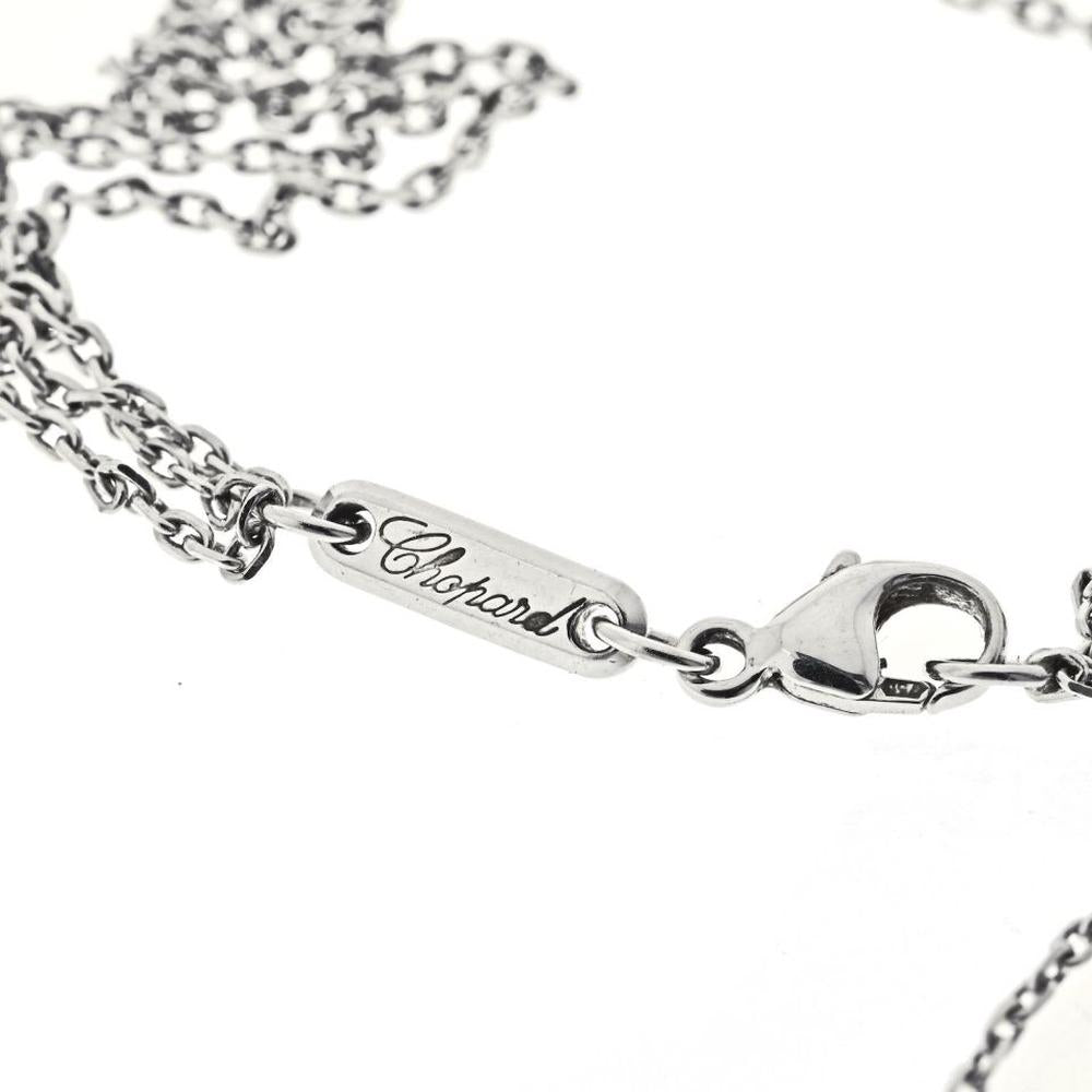18K White Gold Chopard Happy Spirit Floating Diamond Necklace - 0.30 Carats Total Diamond Weight