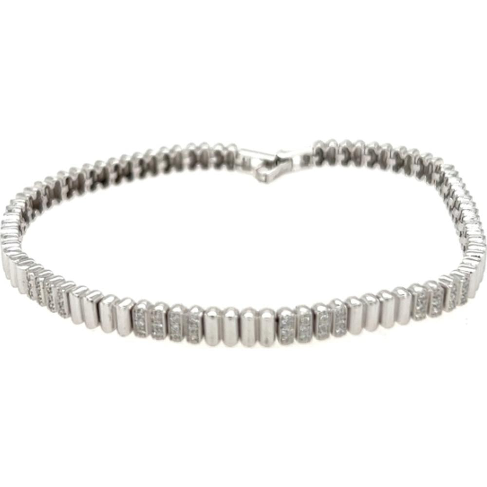 18K White Gold Contemporary Diamond Link Bracelet by Afarin