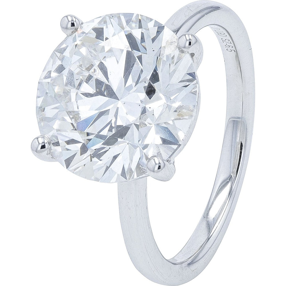18K White Gold Contemporary Engagement Ring with 6.00 Carat Lab Grown Diamond - IGI Certified