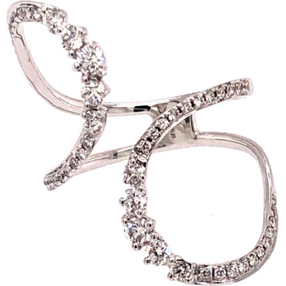 18K White Gold Contemporary Free-Form Diamond Ring by Afarin
