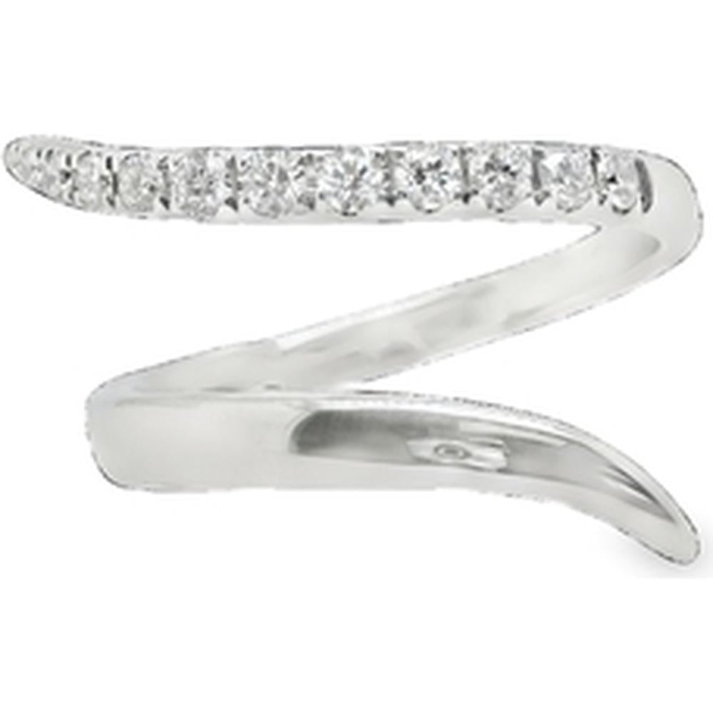 18K White Gold Contemporary Open Diamond Ring by Afarin