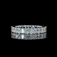 18K White Gold Cushion Brilliant Cut Lab Diamond Eternity Band - 1.96 Carat Total Weight with 27 Prong Set Stones - Covaloro Fine Jewelry