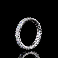 18K White Gold Cushion Brilliant Cut Lab Diamond Eternity Band - 1.96 Carat Total Weight with 27 Prong Set Stones - Covaloro Fine Jewelry