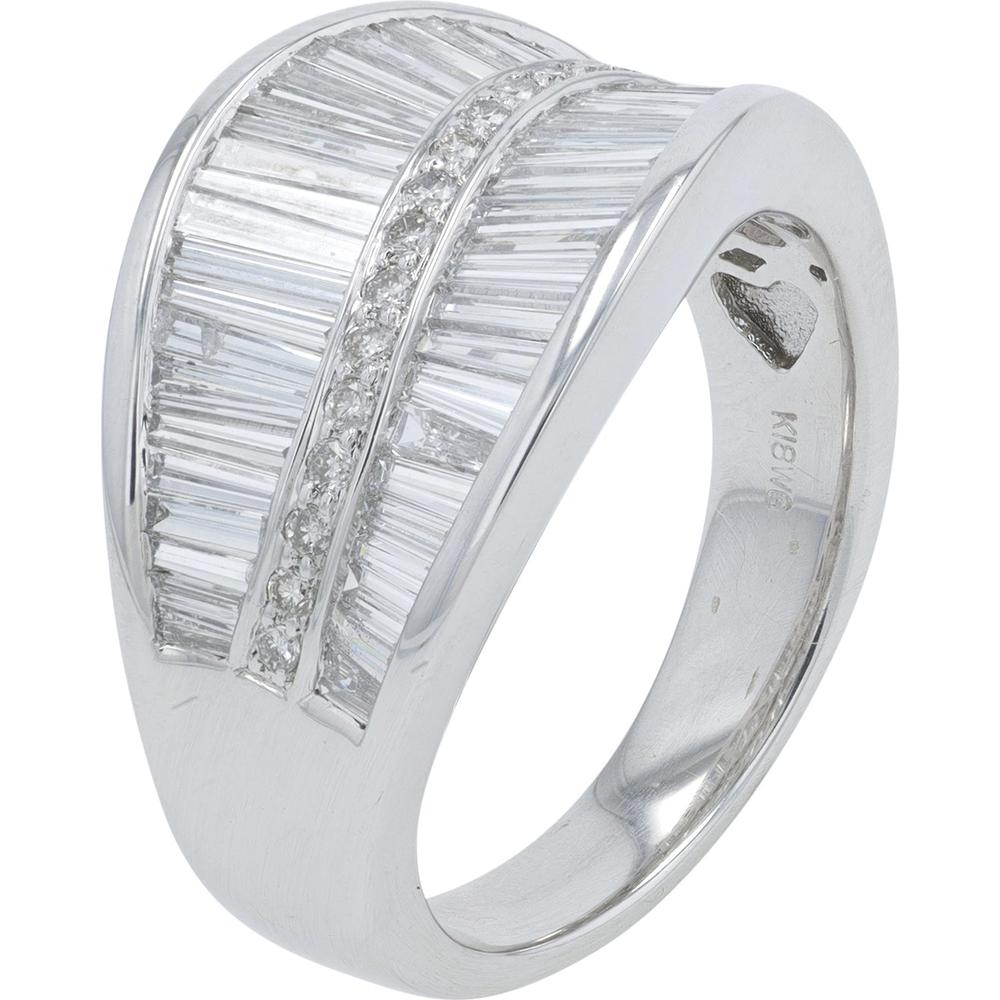 18K White Gold Diamond Band - 1.61 Carat Total Diamond Weight