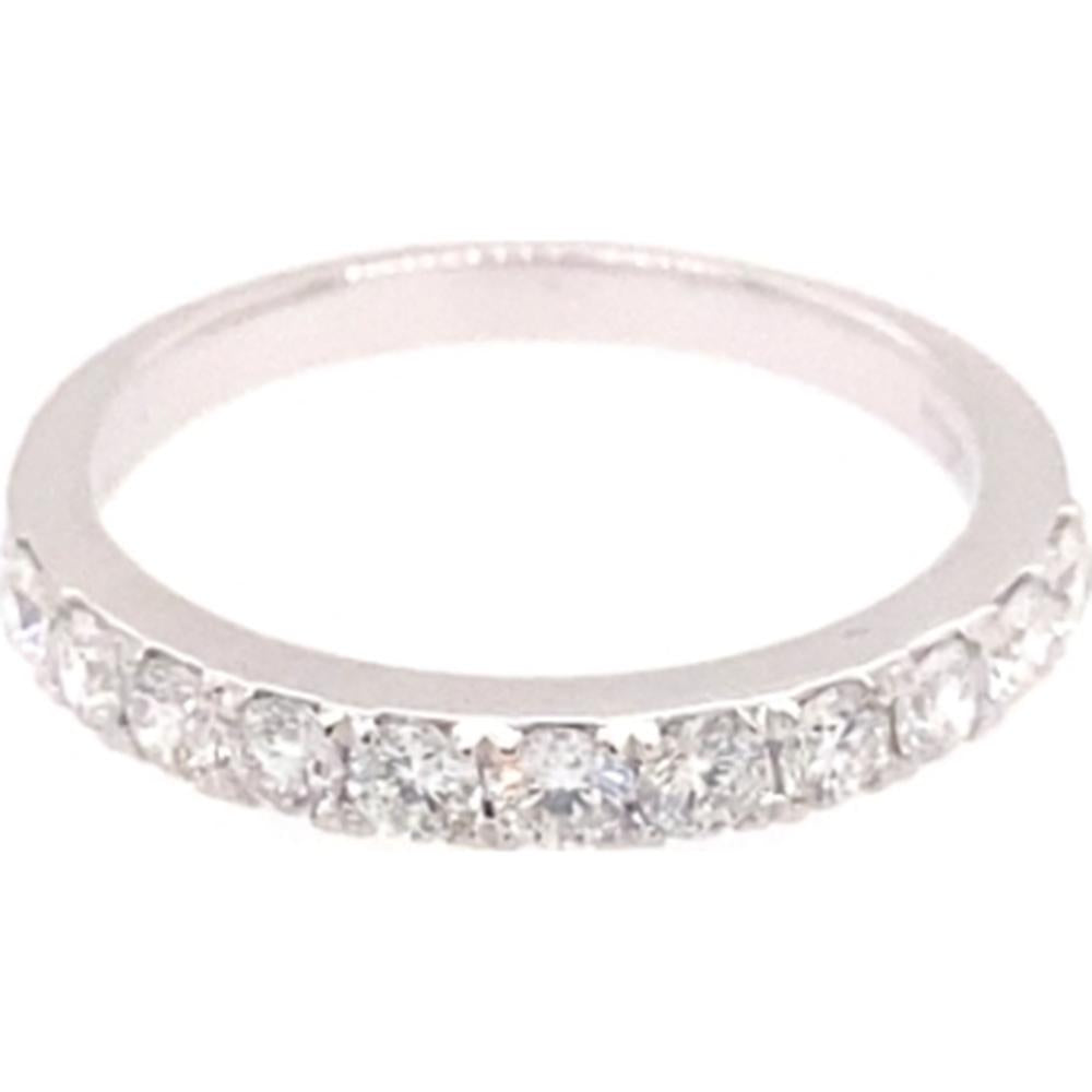 18K White Gold Diamond Band Ring with Round Diamonds by Afarin