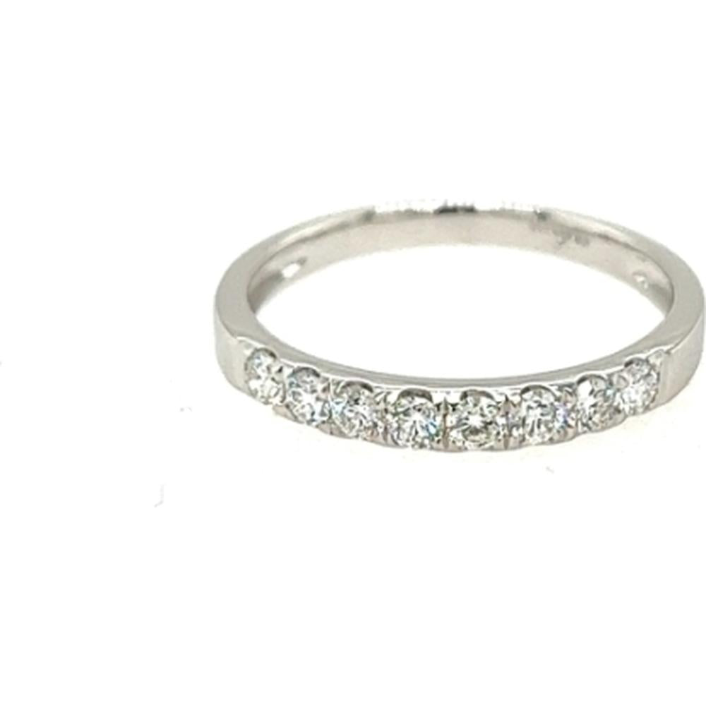 18K White Gold Diamond Band Ring with Round Diamonds by Afarin