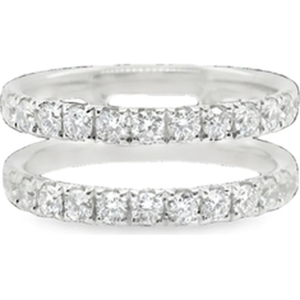 18K White Gold Diamond Band Ring with Round Diamonds by Afarin