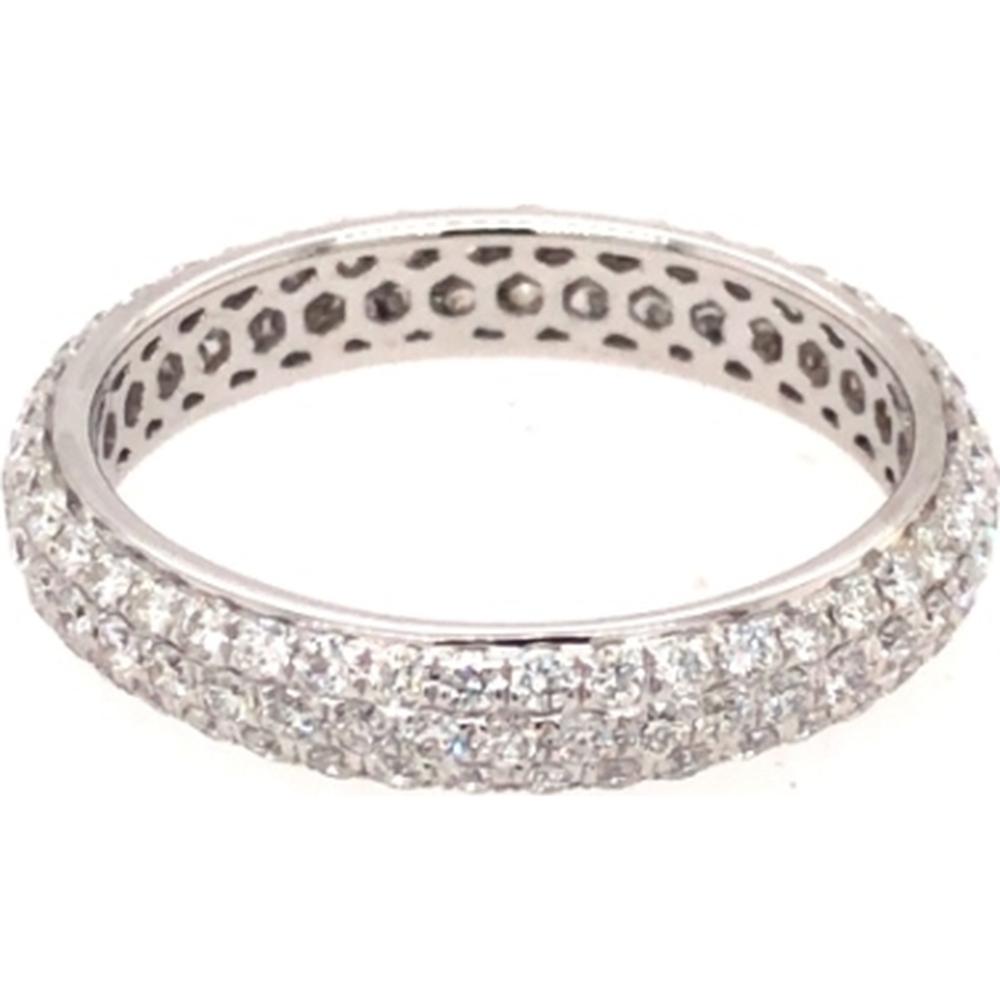 18K White Gold Diamond Band with Round Brilliant Diamonds by Afarin