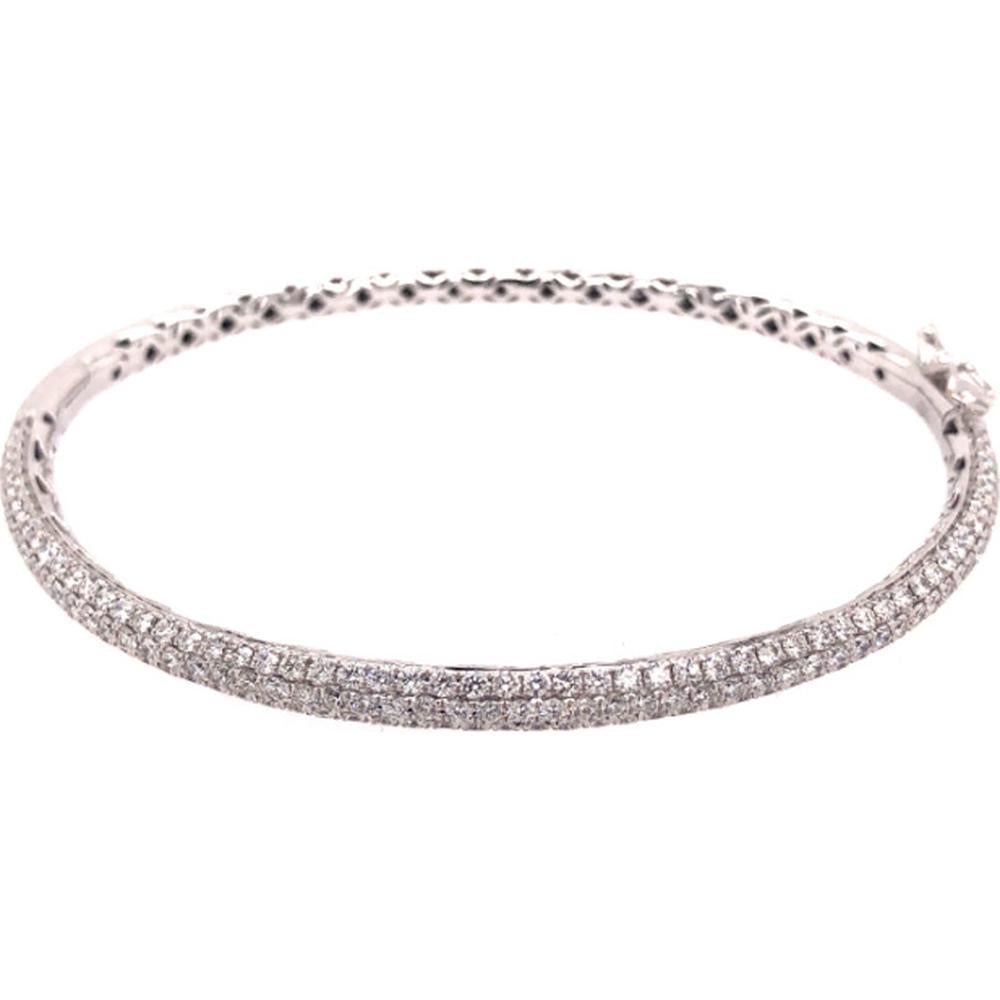 18K White Gold Diamond Bangle Bracelet by Afarin