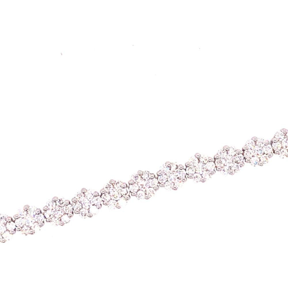 18K White Gold Diamond Cluster Bracelet by Afarin