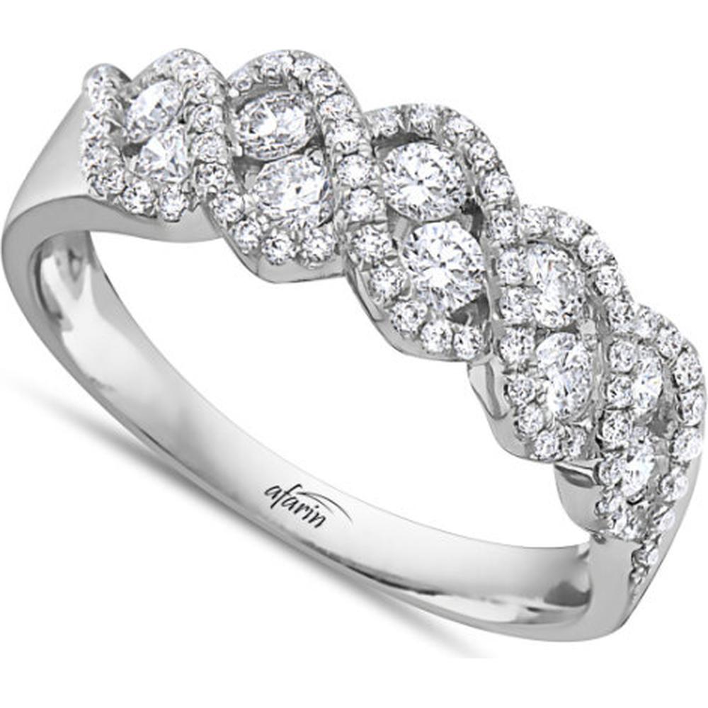 18K White Gold Diamond Cluster Halo Ring by Afarin