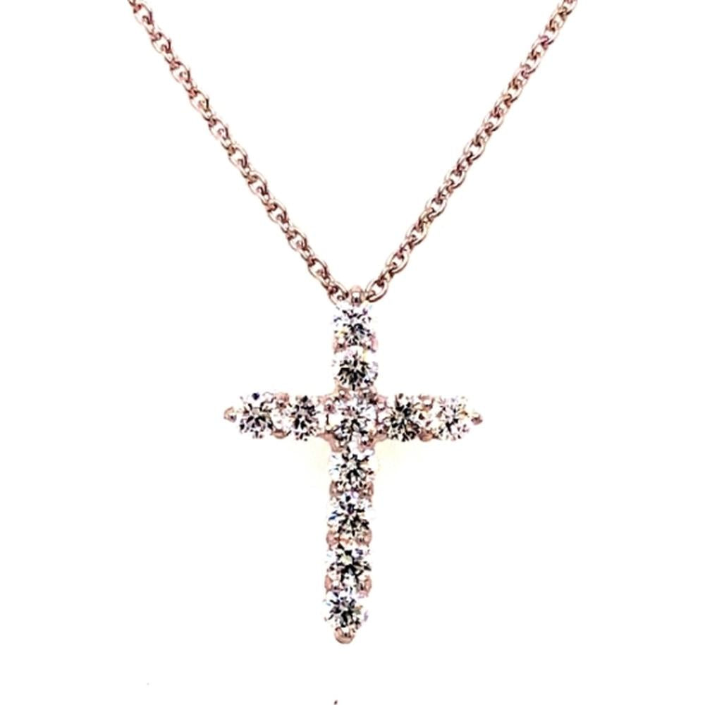 18K White Gold Diamond Cross Pendant by Afarin