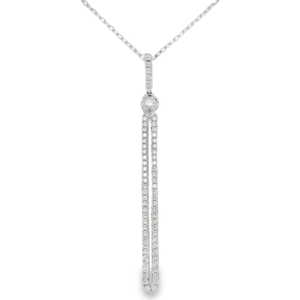 18K White Gold Diamond Drop Pendant Necklace by Afarin