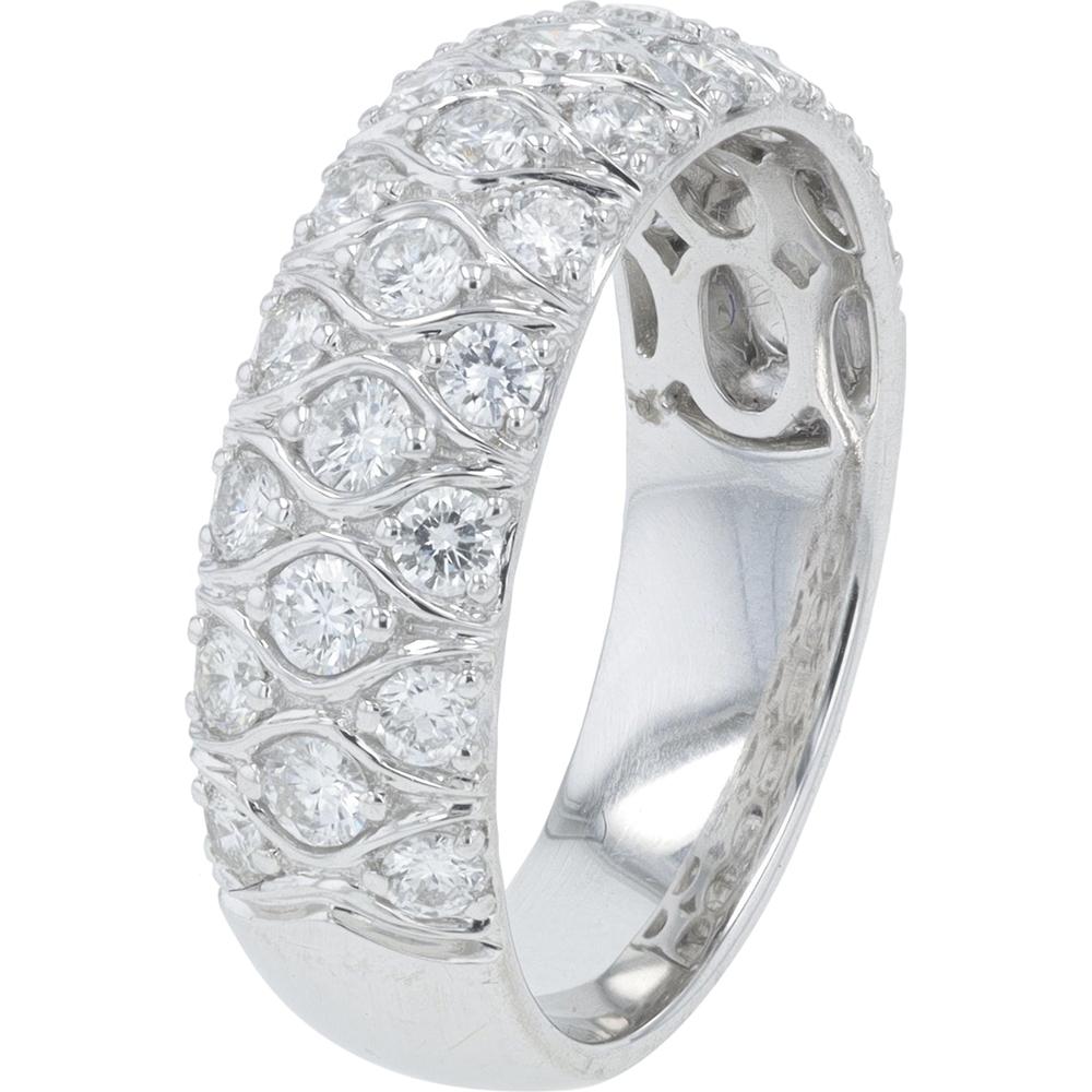 18K White Gold Diamond Eternity Band with 1.02 Carat Round Diamonds - Timeless Statement Ring