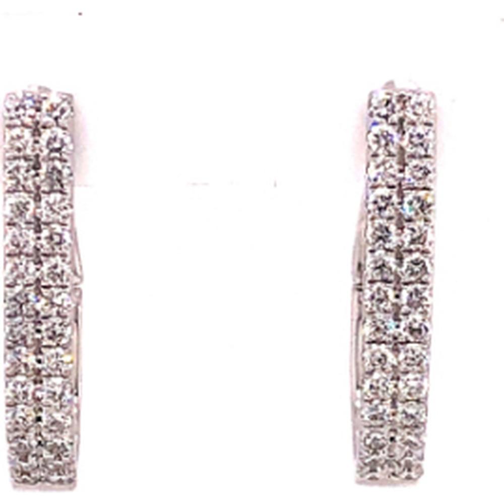 18K White Gold Diamond Huggie Earrings by Afarin