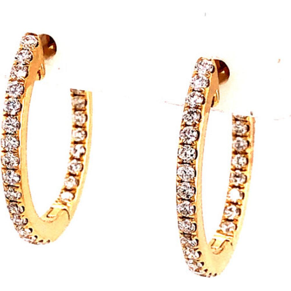 18K White Gold Diamond Huggie Hoop Earrings by Afarin