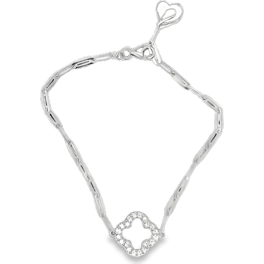 18K White Gold Diamond Motif Link Bracelet by Afarin