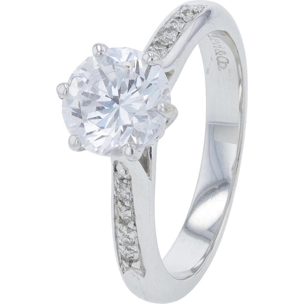 18K White Gold Diamond Semi-Mount Ring with Pave Detail - 0.06 Carats Diamond Weight