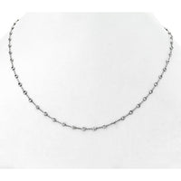 18K White Gold Diamond Station Necklace with Round Diamonds - 3.17 Carats Total Diamond Weight