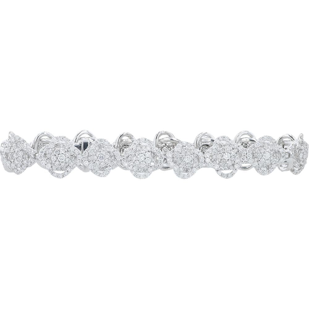18K White Gold Diamond Tennis Bracelet - 6.85 Carat Total Diamond Weight