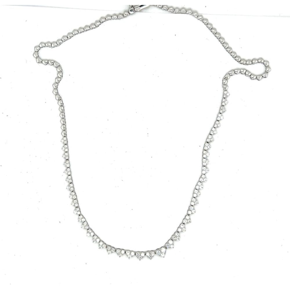 18K White Gold Diamond Tennis Necklace by Afarin