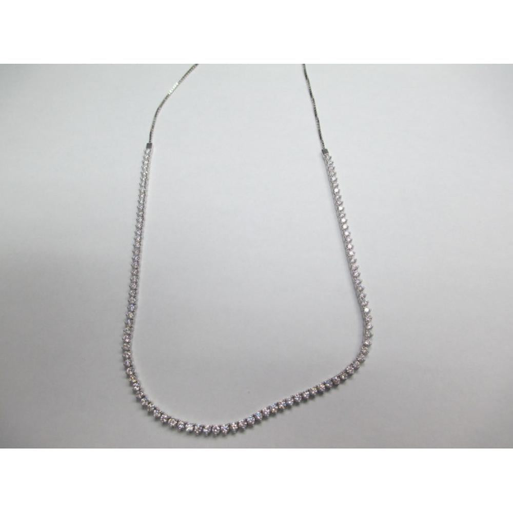 18K White Gold Diamond Tennis Necklace by Afarin
