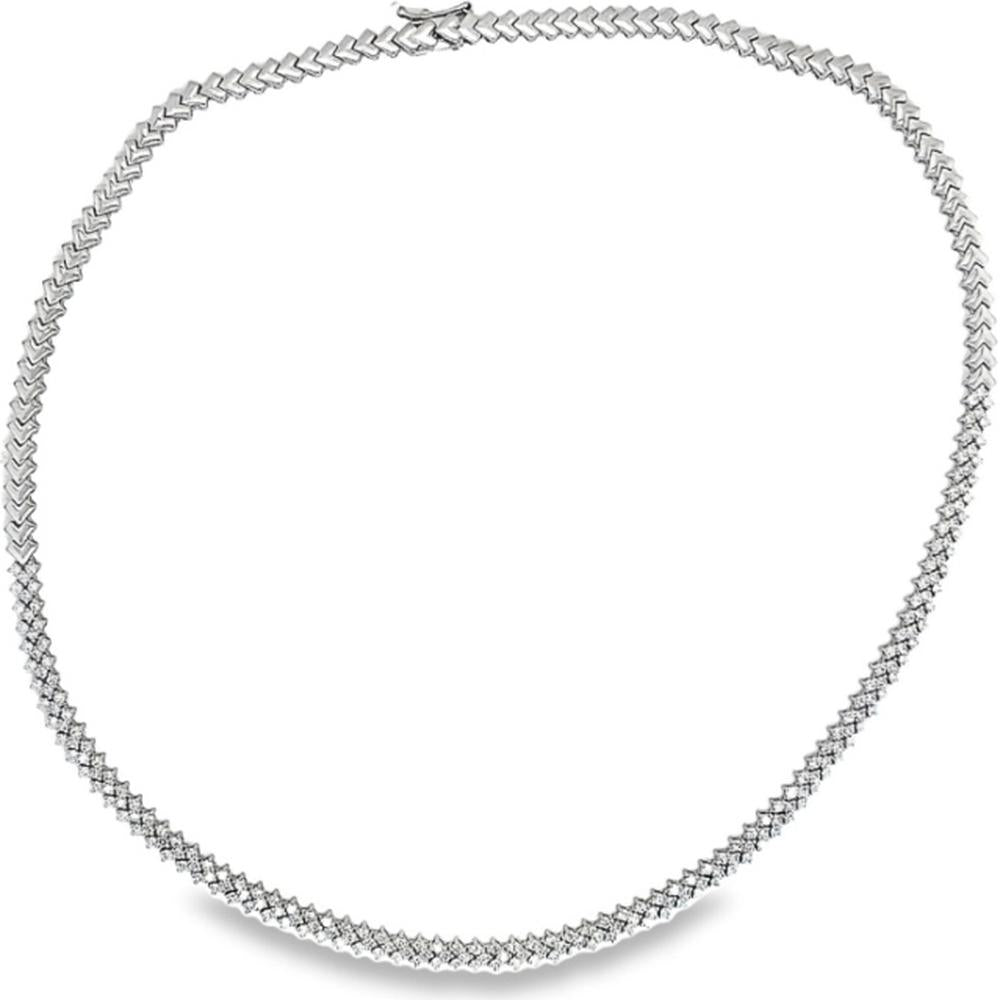 18K White Gold Diamond Tennis Necklace by Afarin